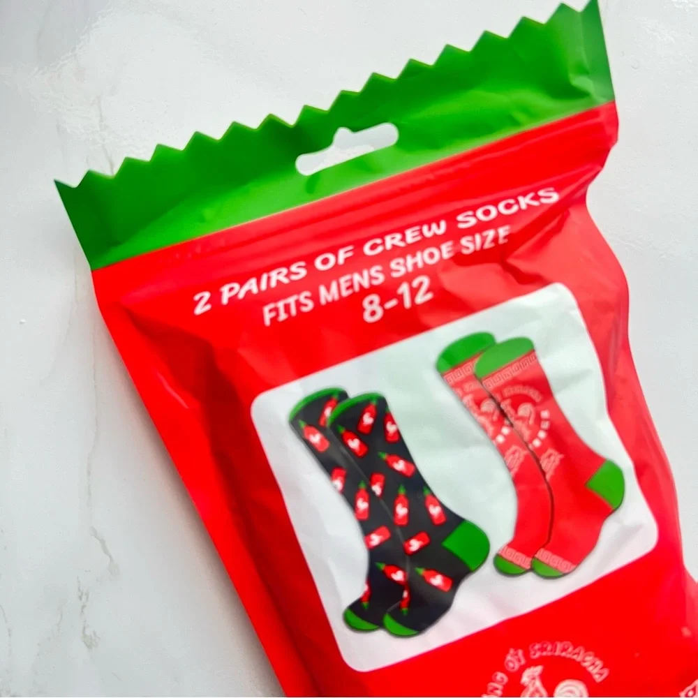NEW Sriracha 🌶️ Crew Socks - 2 Pairs - Picture 2 of 5